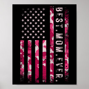 Rosa Camo Best Mamma Aldrig Mamma Mors dag Usa Fla Poster