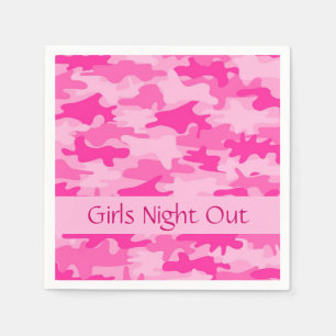 Rosa Camo Camouflage Girls Natt ut Party Pappersservett