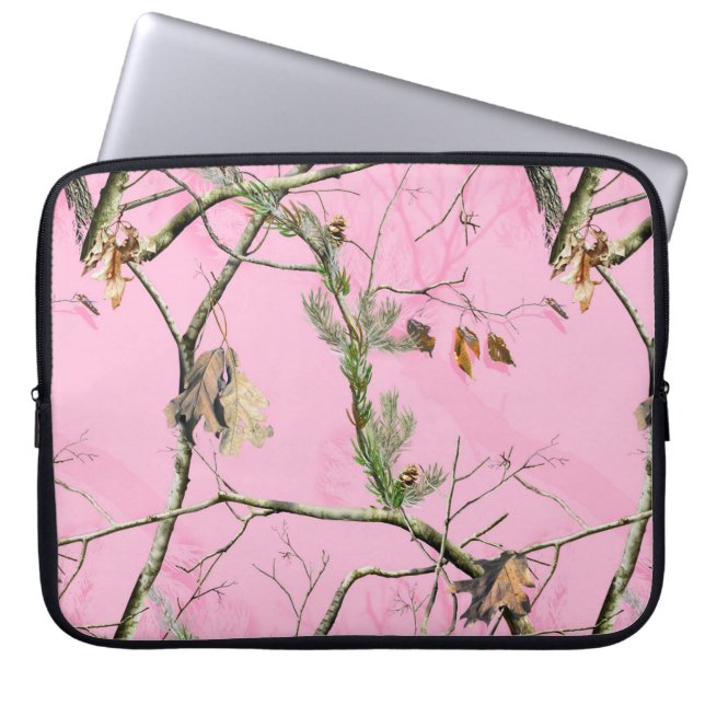 Rosa Camo Camouflage Hunting Girl 15-tums bärbar d Laptop Sleeve (Framsidan)