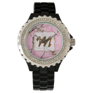 Rosa Camo Camouflage Hunting Girl Real Träd Watch Armbandsur