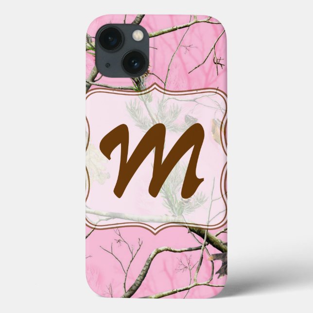 Rosa Camo Camouflage Hunting Monogram IPAD Case (Baksida)