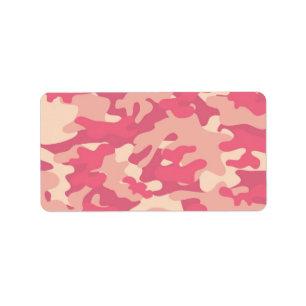 Rosa Camo Design Adressetikett