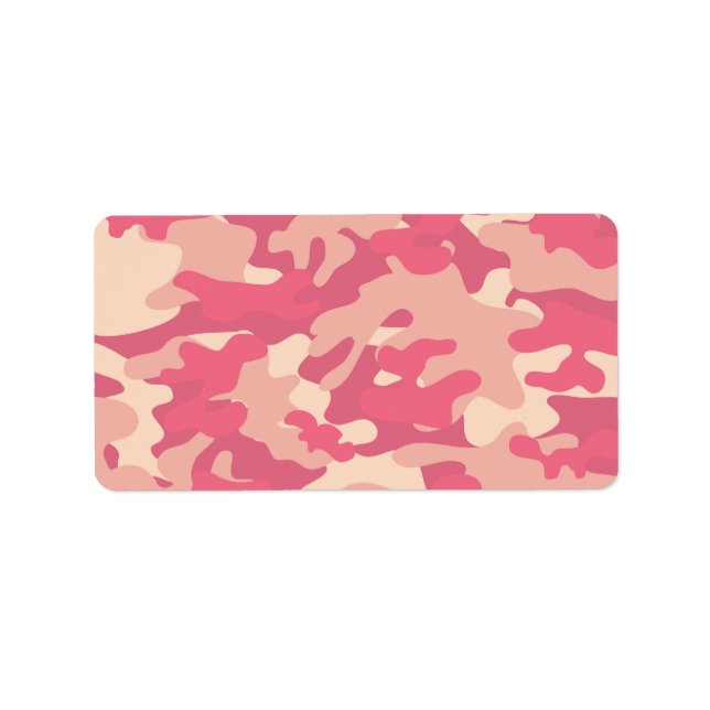 Rosa Camo Design Adressetikett (Framsidan)