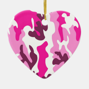 Rosa Camo design Julgransprydnad Keramik