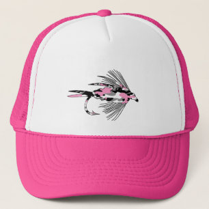 Rosa Camo flygfiskedrag Keps