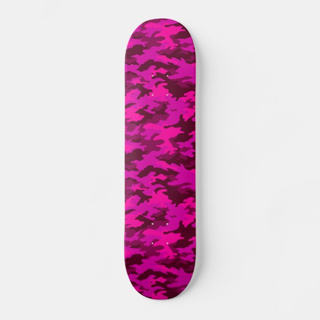 Rosa Camo Girls Skateboard Bräda 20 Cm (Framsida)