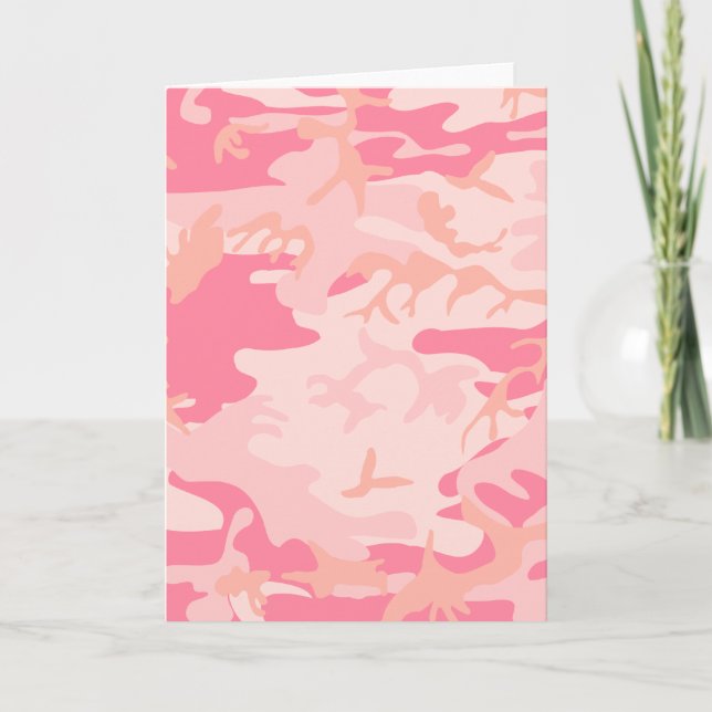 Rosa Camo - Girly Camo Kort (Framsida)