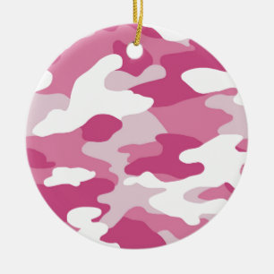 Rosa Camo Julgransprydnad Keramik