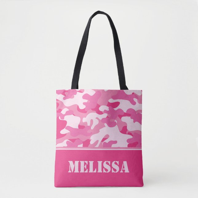 Rosa Camo (kamouflage) | personlig Tygkasse (Framsida)