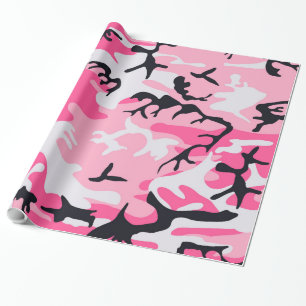 Rosa Camo kamouflagemönster Presentpapper