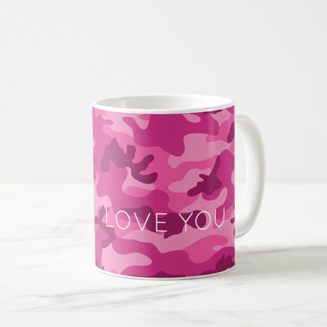 Rosa Camo KÄRLEK, du Modern hennes Ja Kaffemugg (Framsida höger)