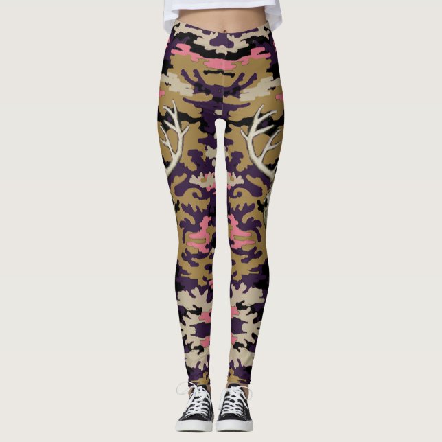 Rosa Camo Leggings (Framsida)