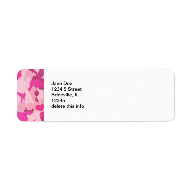 Rosa Camo Mailing Label Lakan Returadress Etikett (Framsidan)
