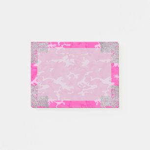 Rosa Camo med Fauxglitter Post-it Block