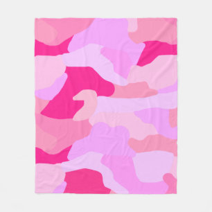 Rosa Camo Mönster Fleecefilt