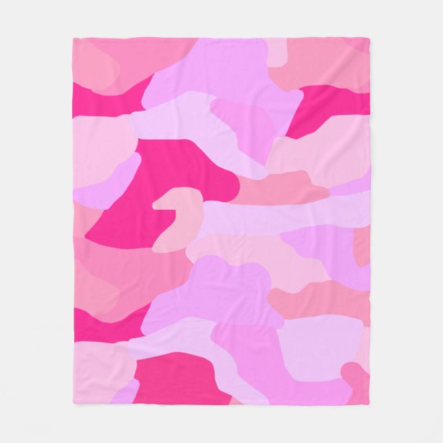 Rosa Camo Mönster Fleecefilt (Framsidan)