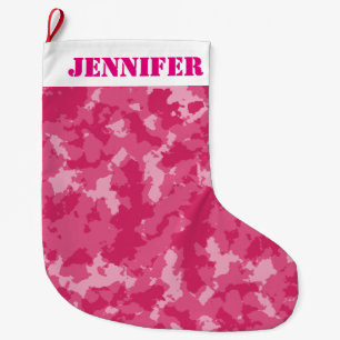 Rosa Camo Mönster Stor Julstrumpa