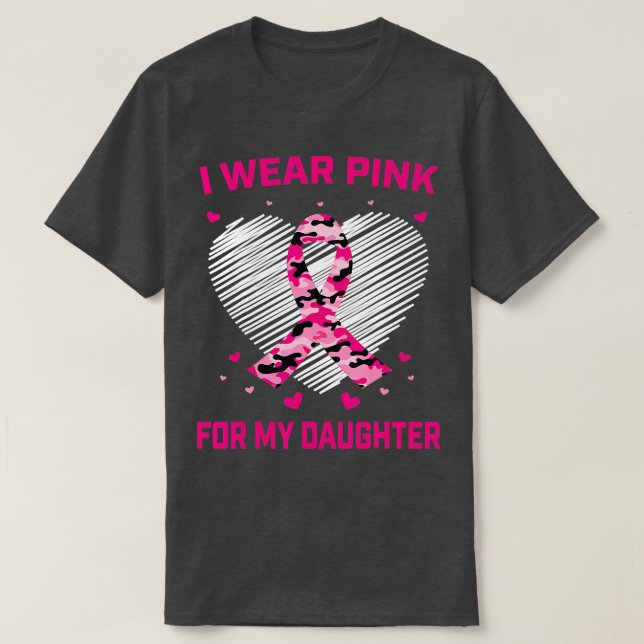 Rosa Camo Ribbon Breast Cancer Awareness Dotter T Shirt (Design framsida)
