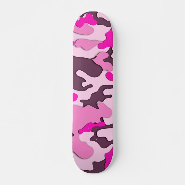 Rosa Camo/Skateboard Mini Skateboard Bräda 18,5 Cm (Framsida)