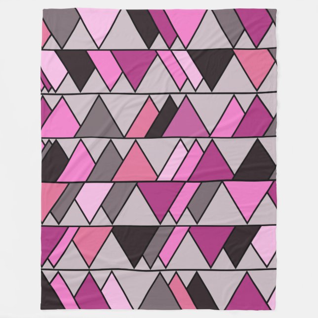 Rosa Camo Triangles Fleece Blanket (Framsidan)