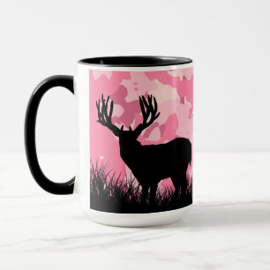 Rosa Camo Whitetail Buck Hjort Mugg