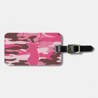 Rosa camohjorthuvud bagagebricka