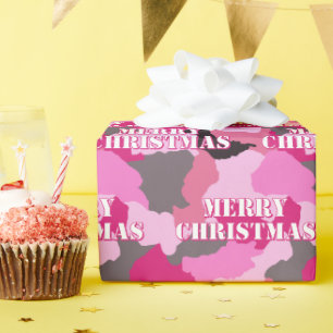 Rosa Camouflage Anpassningsbar God jul Presentpapper