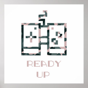 Rosa Camouflage Game Controller Redo Up Gamer Poster