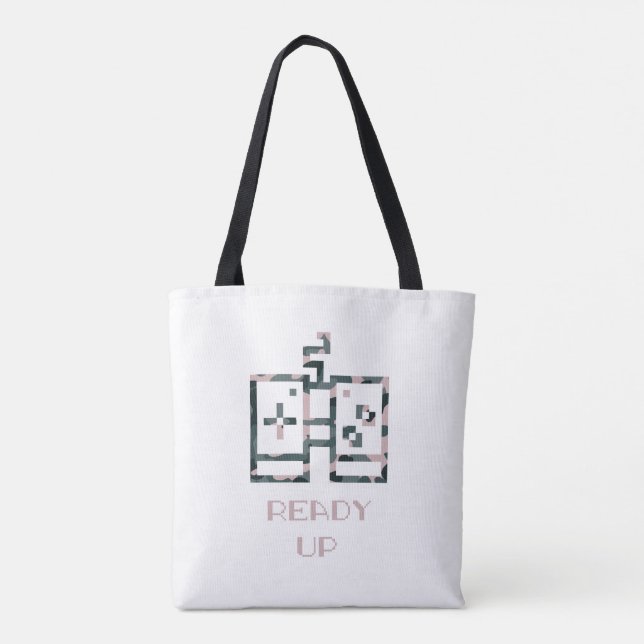 Rosa Camouflage Game Controller Redo Up Gamer Tygkasse (Baksida)