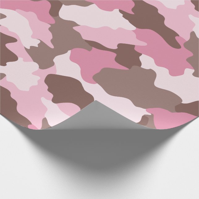 Rosa Camouflage Girly Camo Presentpapper (Hörn)