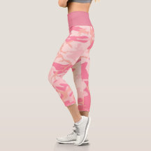 Rosa Camouflage High Waisted Capri Leggings
