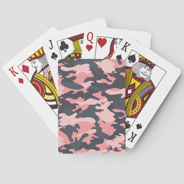 Rosa Camouflage: Klassisk Vintage Mönster Casinokort (Baksidan)