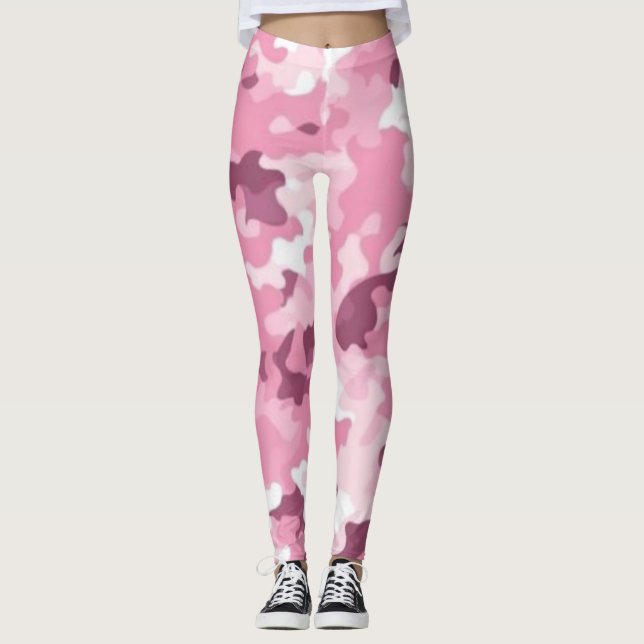 Rosa Camouflage Leggings (Framsida)