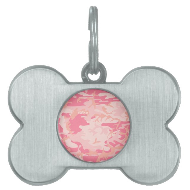 Rosa Camouflage, militär, armé ID-bricka Husdjur (Framsidan)