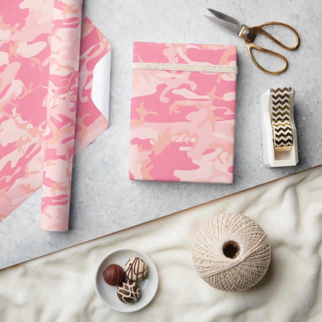 Rosa Camouflage, militär, armé Presentpapper (Hantverk)