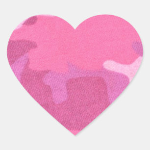 Rosa Camouflage militäre Mönster Peace Destiny Hjärtformat Klistermärke