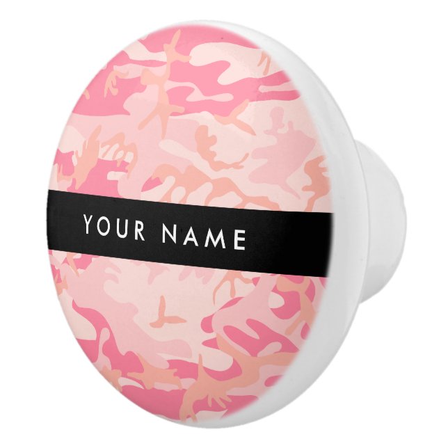 Rosa Camouflage Mönster, ditt namn, anpassa Knopp (Höger)