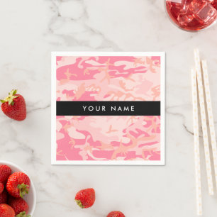 Rosa Camouflage Mönster, ditt namn, anpassa Pappersservett