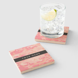 Rosa Camouflage Mönster, ditt namn, anpassa Stenunderlägg