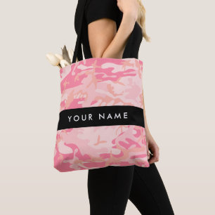 Rosa Camouflage Mönster, ditt namn, anpassa Tygkasse