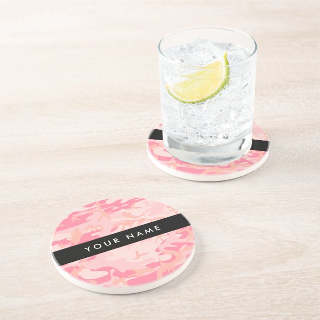 Rosa Camouflage Mönster, ditt namn, anpassa Underlägg (Sidan)