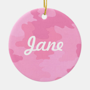 Rosa Camouflage Namn Ornament