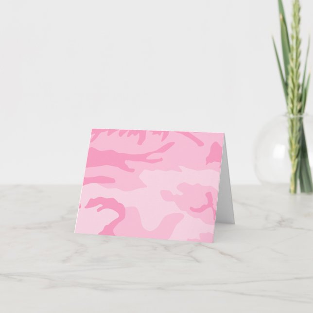 Rosa Camouflage Notecards Kort (Framsida)