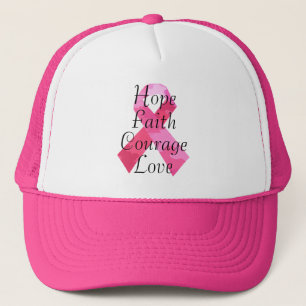 Rosa Camouflage Ribbon Faith Hat Keps