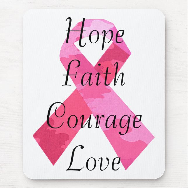 Rosa Camouflage Ribbon Faith Mouse Pad Musmatta (Framsidan)