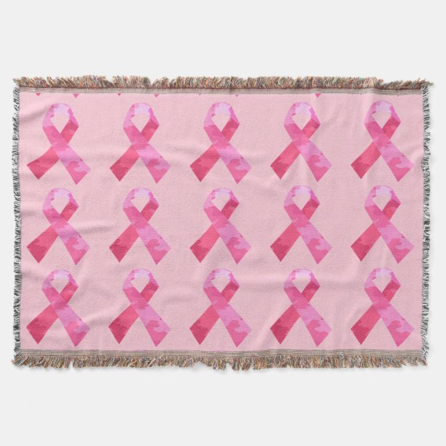 Rosa Camouflage Ribbon Throw Blanket Filt (Framsidan)