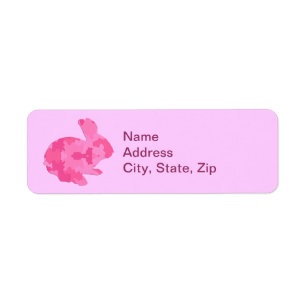 Rosa Camouflage Silhouette Bunny Adressetiketter Returadress Etikett