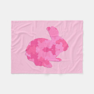 Rosa Camouflage Silhouette Bunny Fleece Blanket