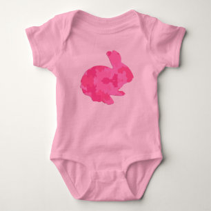 Rosa Camouflage Silhouette Påskhare Creeper T Shirt