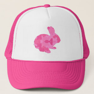 Rosa Camouflage Silhouette Påskhare Hat Truckerkeps